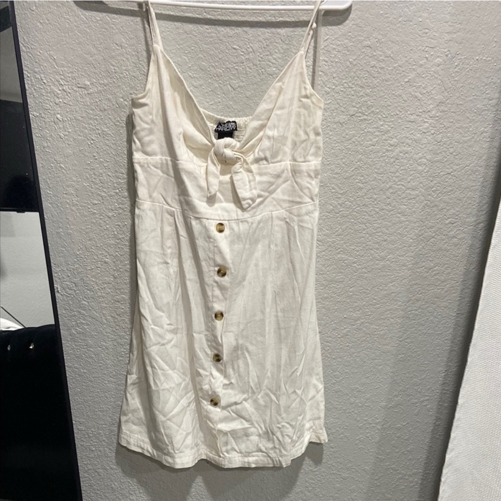Elegant Cream Button-Down Mini Dress